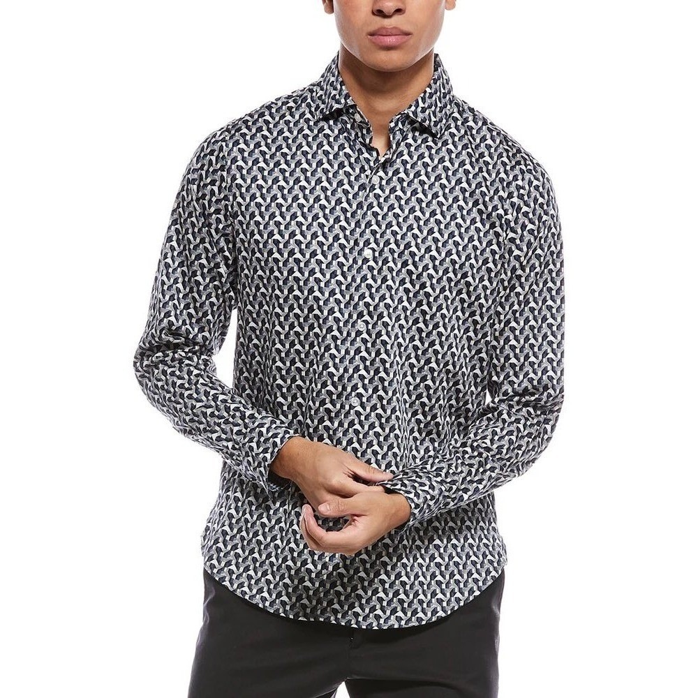 Ted Baker London Men S SOREN‎ LS ARCHIE PRINT Slim Fit Button Down Shirt NWT